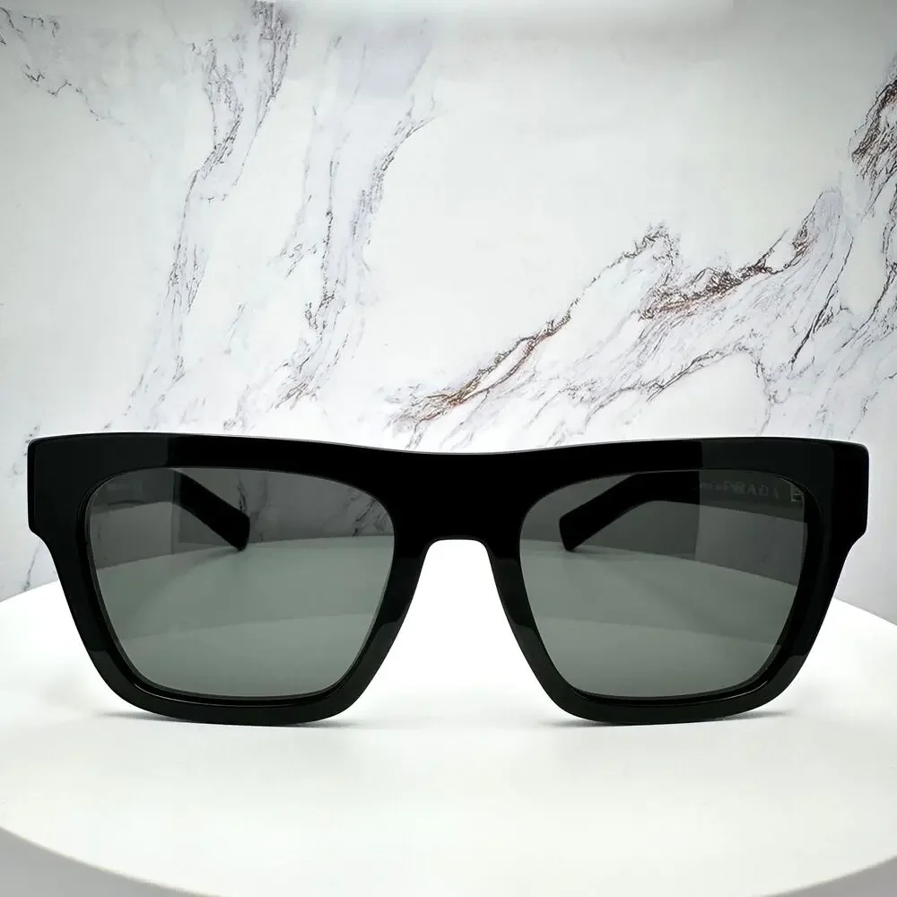 NEW PRADA Sunglasses Black Square Rectangle 54mm w/ Box & Case PRADA - Picture 2 of 16